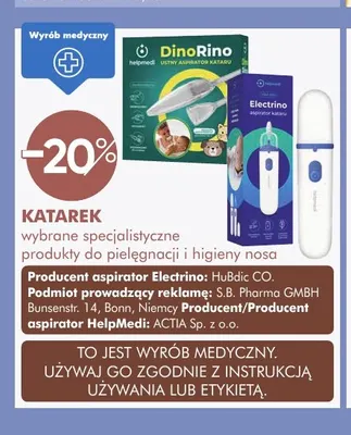 Wybrane specjalistyczne produkty do pielęgnacji i higieny nosa Katarek promocja w Super-Pharm