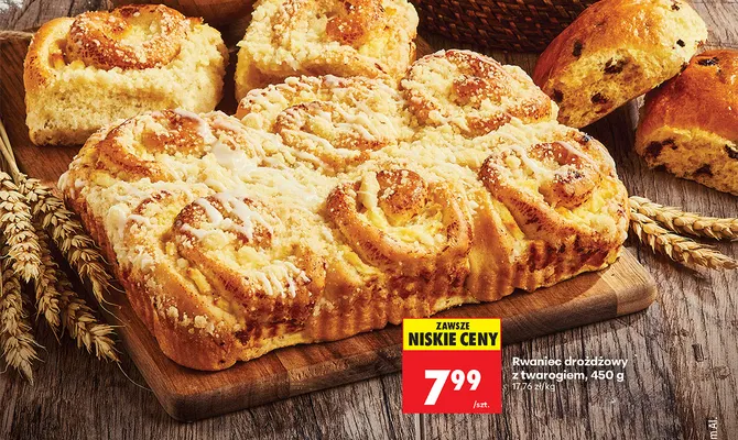 Rwaniec drożdżowy z twarogiem promocja w Biedronka