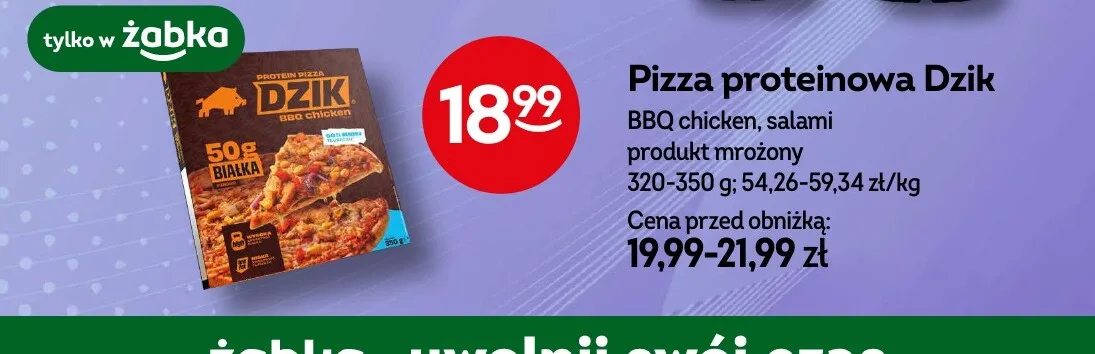 Pizza proteinowa Dzik salami promocja w Żabka