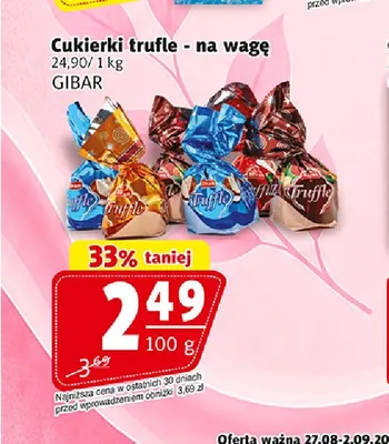 Cukierki trufle na wagę Gibar promocja w Prim Market