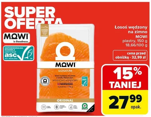 Łosoś wędzony na zimno Signature Original promocja w Carrefour Market
