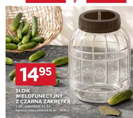 Słoik wielofunkcyjny z czarną zakrętką promocja w Stokrotka
