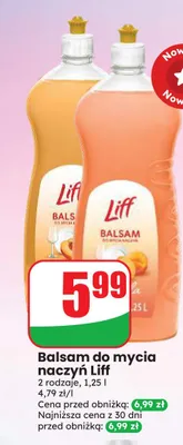 Balsam do mycia naczyń Liff brzoskwiniowy promocja w Dino
