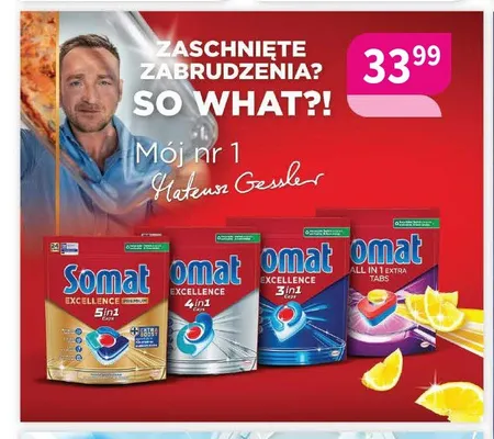Kapsułki do zmywarki Somat Excellence Premium 5in1 promocja w Drogerie Polskie