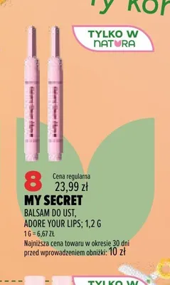 Balsam do ust My Secret Adore Your Lips promocja w Drogerie Natura