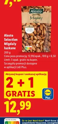 Migdały łuskane promocja w Lidl