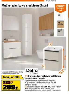Umywalka Go 50 cm promocja w OBI