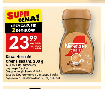 Kawa rozpuszczalna Nescafé Crema promocja w Twój Market