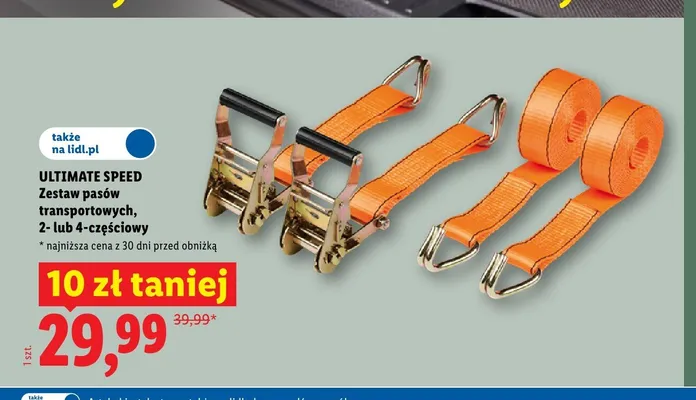 Zestaw pasów transportowych 2-częściowy ULTIMATE SPEED promocja w Lidl
