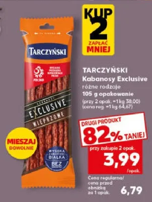 Kabanosy Exclusive, różne rodzaje Tarczyński promocja w Kaufland