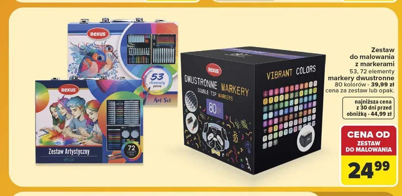 Zestaw artystyczny Rexus 72 elementy promocja w Carrefour