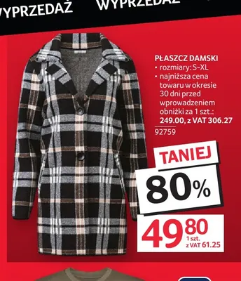 Płaszcz damski promocja w Selgros