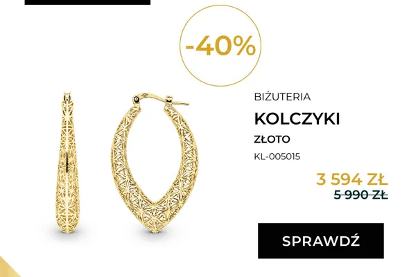 Kolczyki złote Briju Auri KL-005015 promocja w Briju