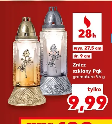 Znicz szklany Pąk promocja w Kaufland