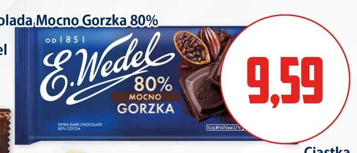 Czekolada E.Wedel Mocno Gorzka 80% promocja w Kupiec