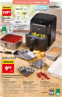 Akcesoria do piekarnika i frytownicy beztłuszczowej Smukee zestaw 2 foremek w kształcie motyla 14x10cm i misia 12x10,5cm promocja w Biedronka