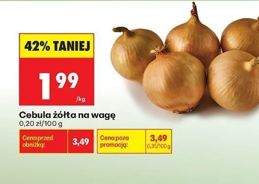Cebula żółta na wagę promocja w Biedronka