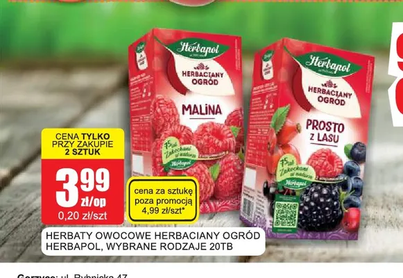 Herbata owocowa Herbaciany Ogród Malina Herbapol promocja w Bingo