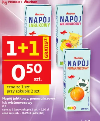 Napój wieloowocowy Auchan 0,2l promocja w Auchan