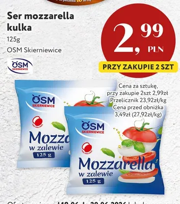 Ser mozzarella w zalewie OSM Skierniewice promocja w Market Point