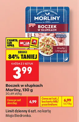 Boczek w słupkach Morliny promocja w Biedronka