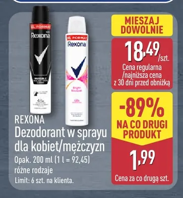 Dezodorant w sprayu dla mężczyzn Rexona promocja w Aldi