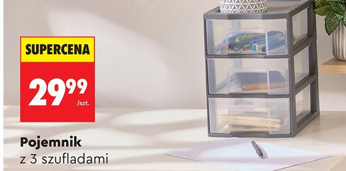 Pojemnik z 3 szufladami promocja w Biedronka