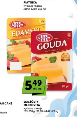Ser żółty Mlekovita Gouda plastry promocja w Euro Sklep