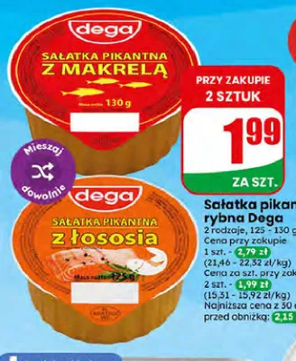 Sałatka pikantna z łososia Dega promocja w Dino