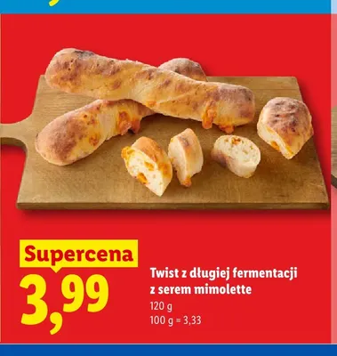 Twist z długiej fermentacji z serem mimolette promocja w Lidl