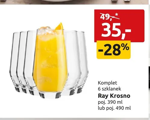 Komplet szklanek Ray Krosno 6-pak 490ml promocja w Black Red White