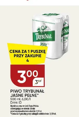 Piwo Trybunał Jasne Pełne promocja w Chata Polska