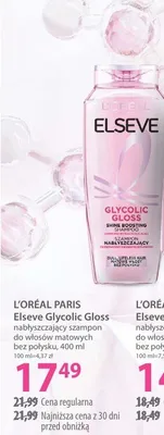 Szampon Elseve Glycolic Gloss nabłyszczający do włosów matowych bez połysku promocja w Hebe