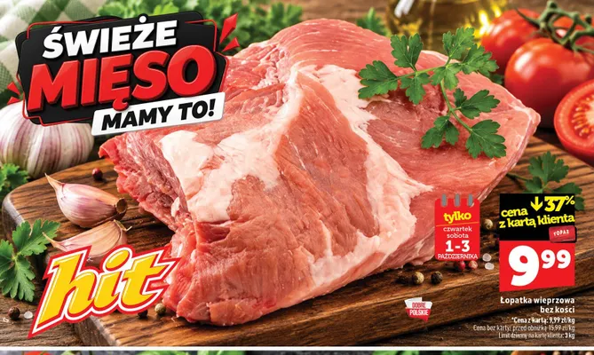 Łopatka wieprzowa bez kości promocja w TOPAZ