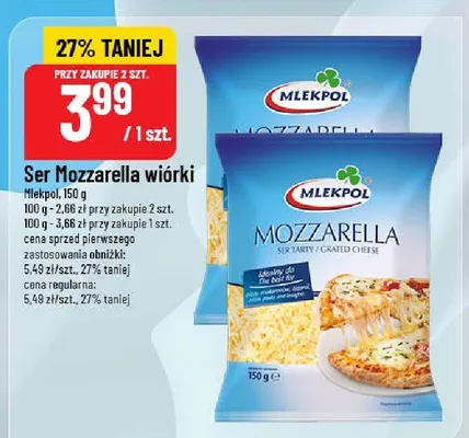 Ser Mozzarella wiórki promocja w POLOmarket
