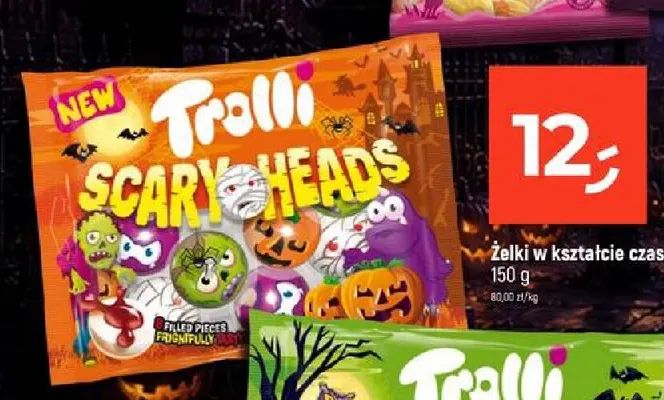 Żelki w kształcie czaszek Trolli promocja w Dealz