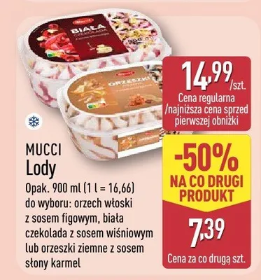 Lody do wyboru: orzeszki ziemne z sosem słony karmel Mucci promocja w Aldi