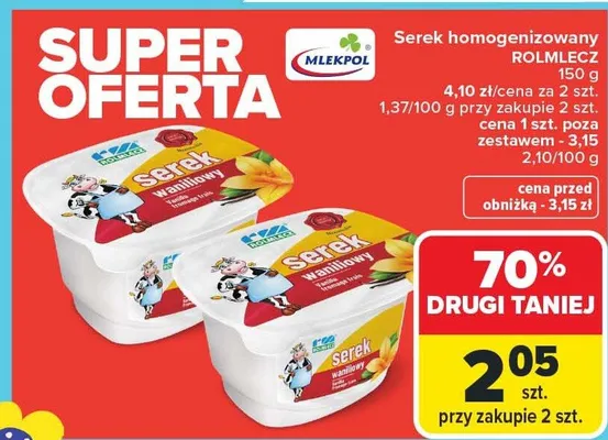 Serek homogenizowany promocja w Carrefour Market