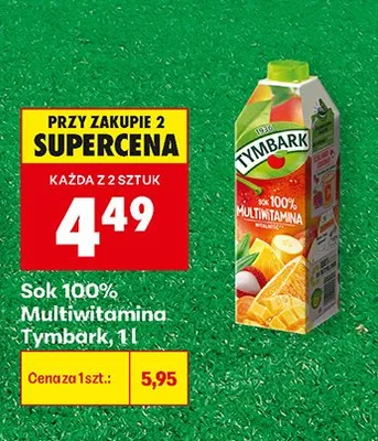 Sok 100% Multiwitamina Tymbark promocja w Biedronka