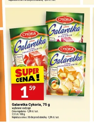 Galaretka o smaku wiśniowym Cykoria promocja w Twój Market