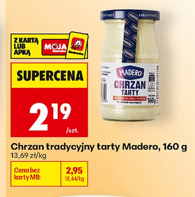 Chrzan tradycyjny tarty Madero 160 g promocja w Biedronka