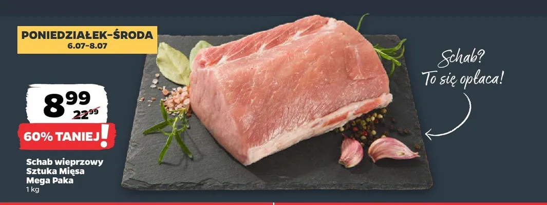 Schab wieprzowy Sztuka Mięsa Mega Paka promocja w Netto