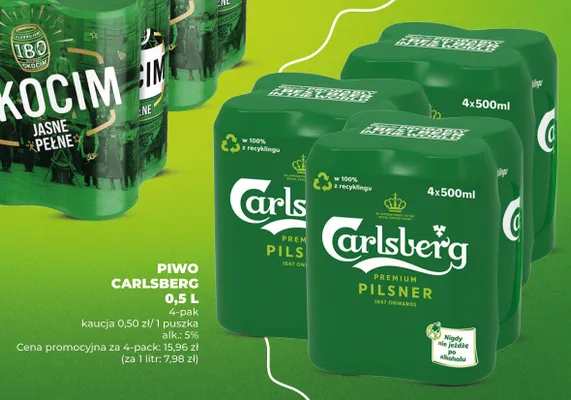 Piwo Carlsberg Premium Pilsner 4-pak 500 ml promocja w Duży Ben