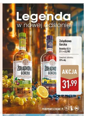 Likier Żołądkowa Gorzka Agrest z Miętą promocja w Aldi