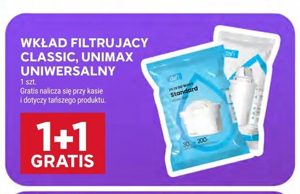 Wkład filtrujący Unimax uniwersalny Dafi promocja w Stokrotka