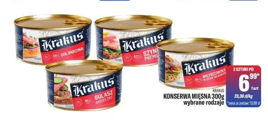 Konserwa mięsna Gulasz Angielski Krakus promocja w Tomi Markt