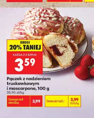 Pączek z nadzieniem truskawkowym i mascarpone promocja w Biedronka