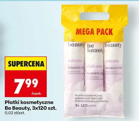 Płatki kosmetyczne Be Beauty, 3x120 szt. promocja w Biedronka