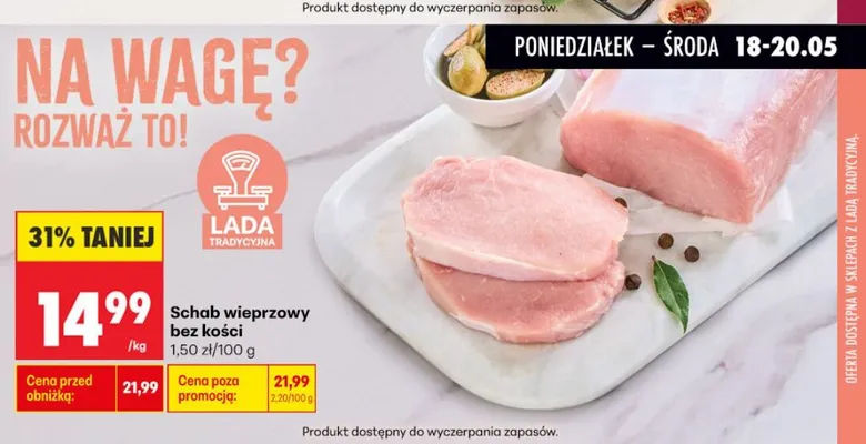 Schab wieprzowy bez kości promocja w Biedronka