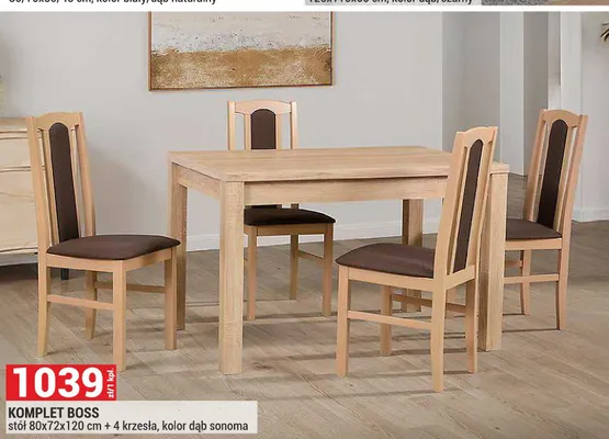 Komplet Boss stół + 4 krzesła promocja w Merkury Market